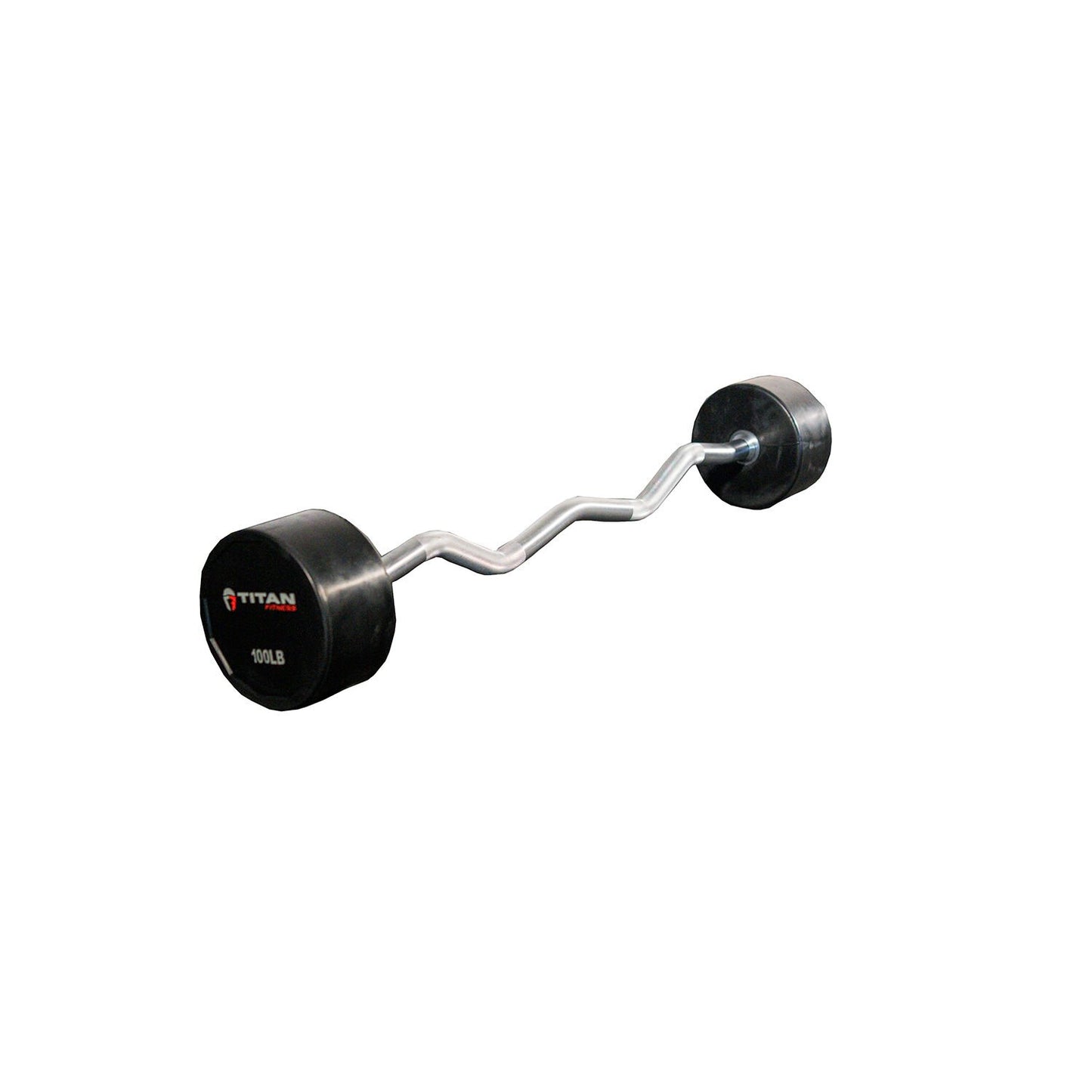 Scratch and Dent - Rubber Fixed Barbell – EZ Curl – 100 LB - FINAL SALE - view 1