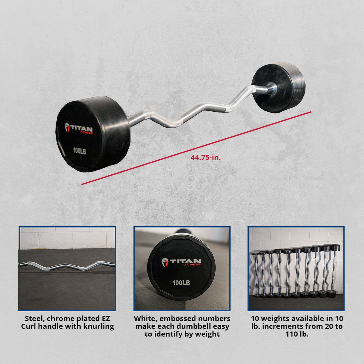 Scratch and Dent - Rubber Fixed Barbell - view 2