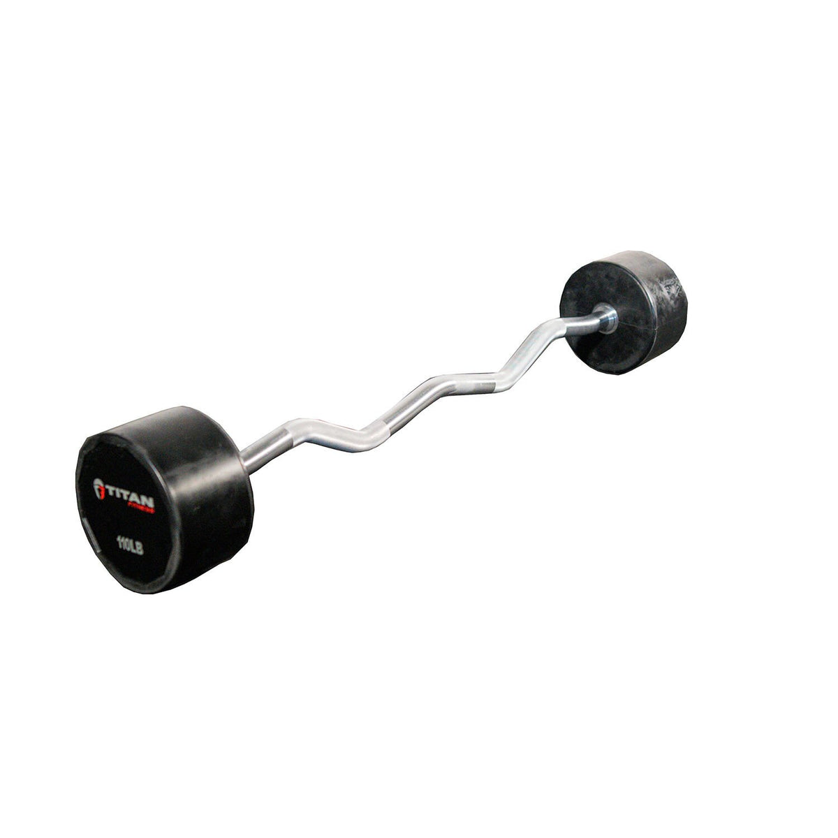 Scratch and Dent - Rubber Fixed Barbell | EZ Curl | 110 LB - FINAL SALE - view 1