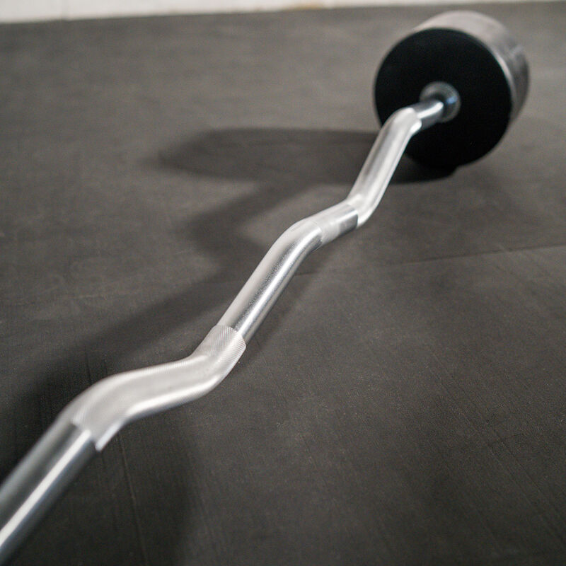 100 LB EZ Curl Rubber Fixed Barbell - view 5