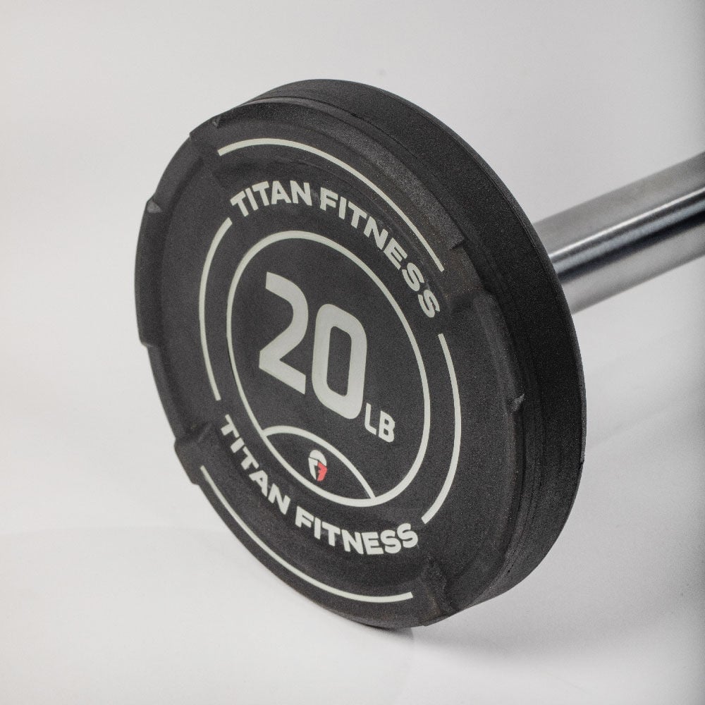 20 LB Straight Fixed Rubber Barbell - view 7