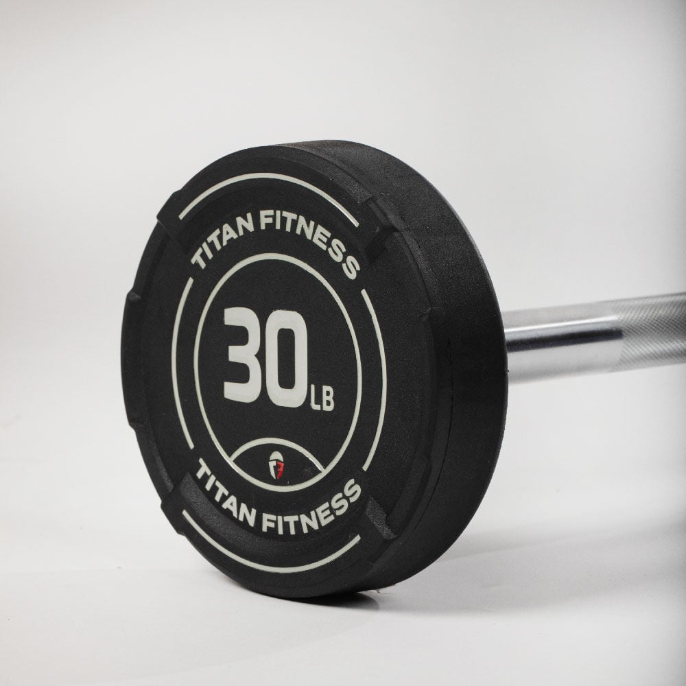 30 LB Straight Fixed Rubber Barbell - view 7