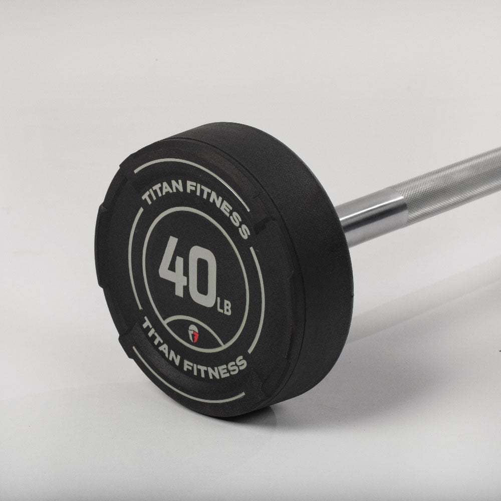40 LB Straight Fixed Rubber Barbell - view 7
