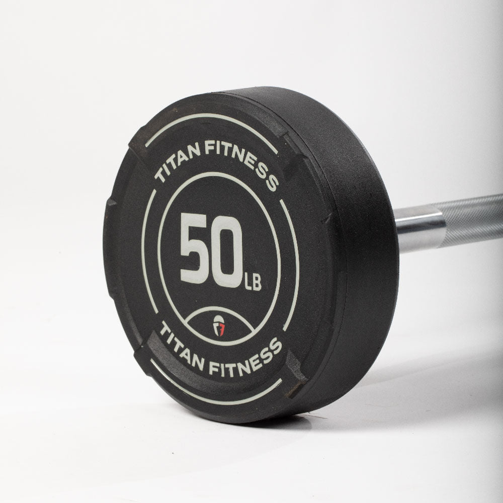 50 LB Straight Fixed Rubber Barbell - view 7