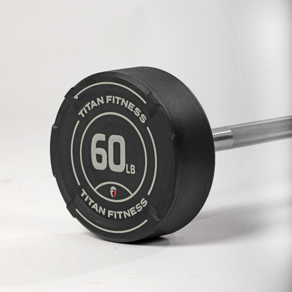 60 LB Straight Fixed Rubber Barbell - view 7