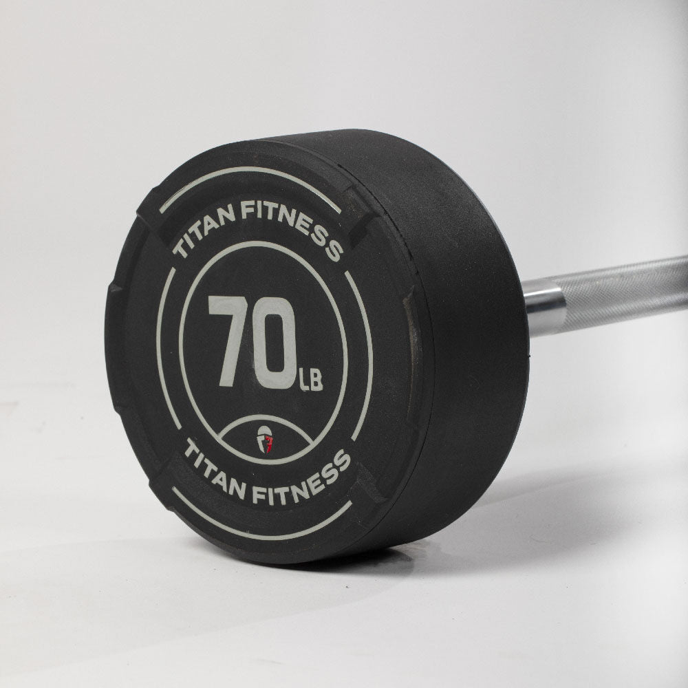 70 LB Straight Fixed Rubber Barbell - view 7