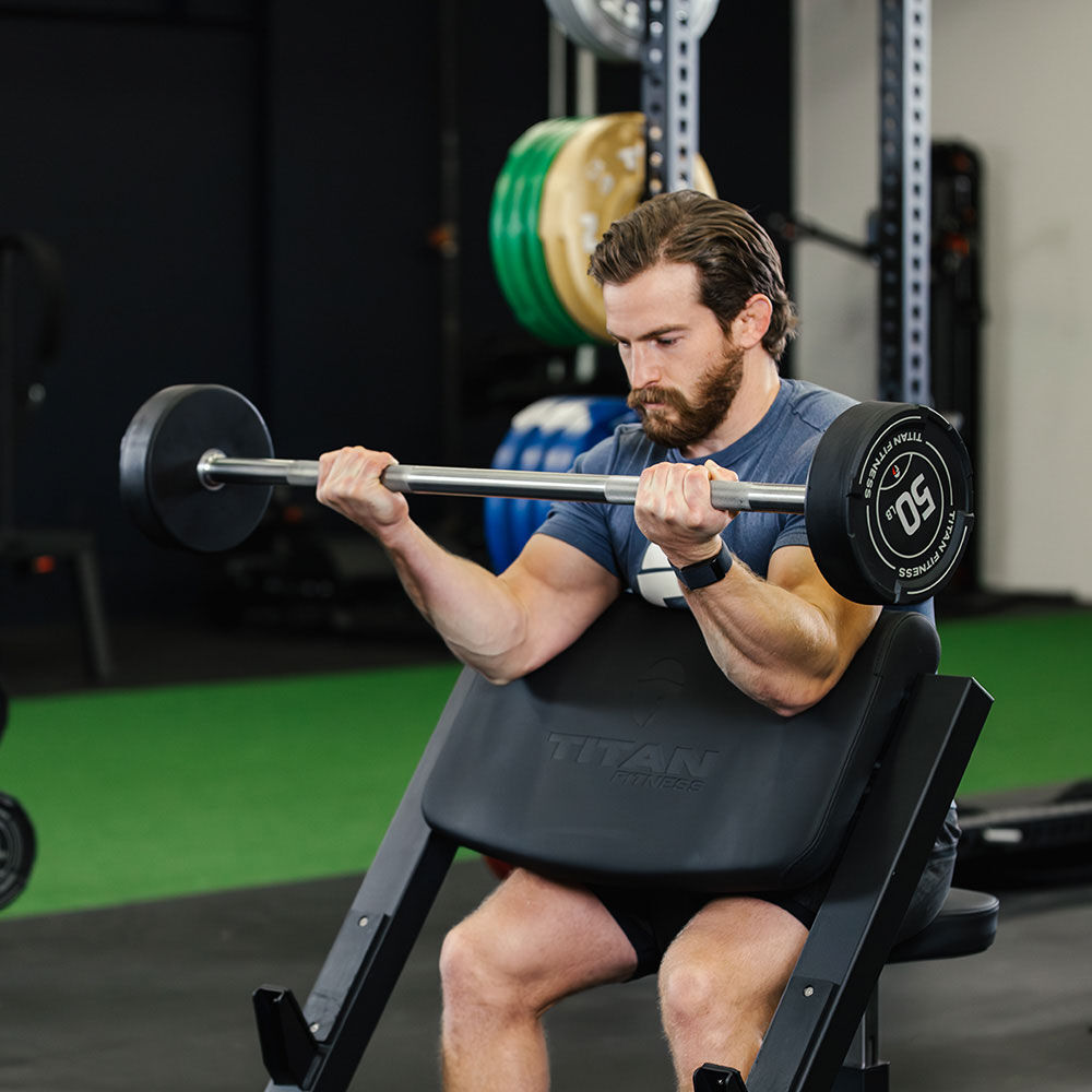 90 LB Straight Fixed Rubber Barbell - view 3