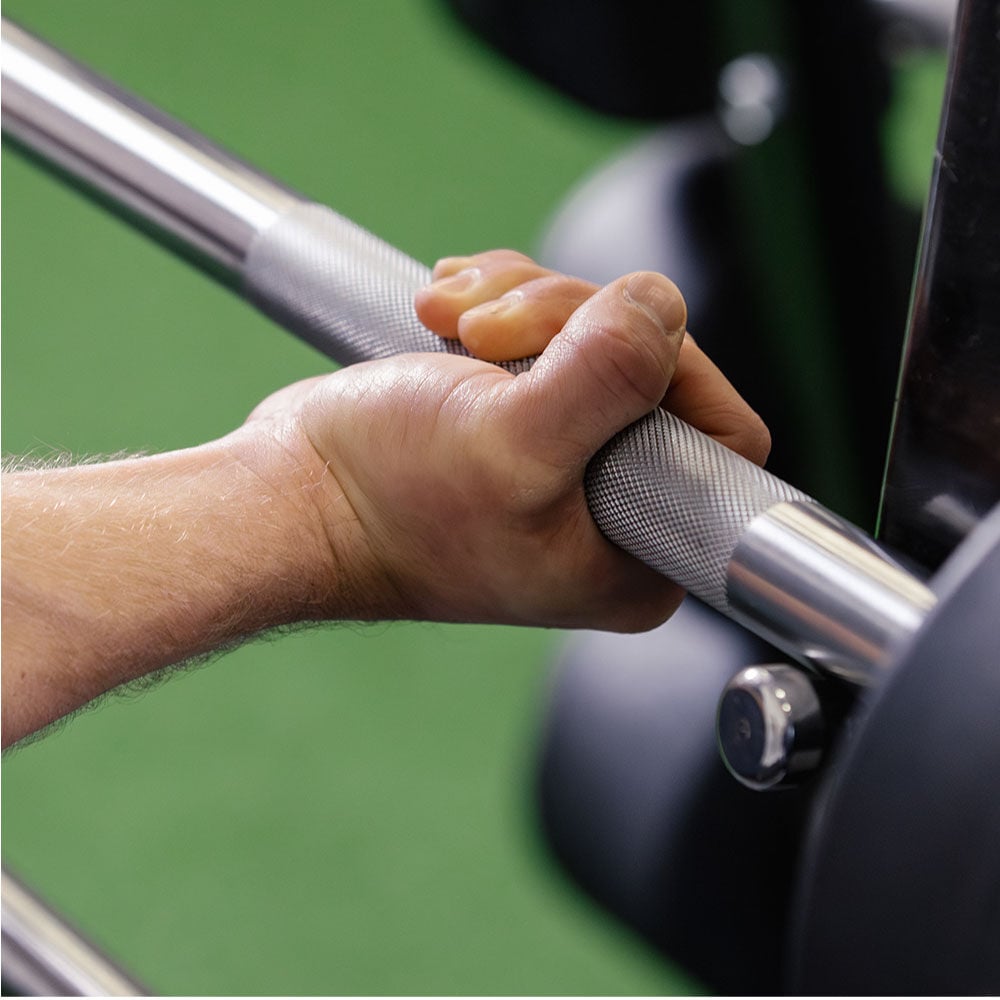 90 LB Straight Fixed Rubber Barbell