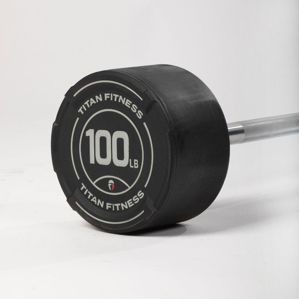 100 LB Straight Fixed Rubber Barbell - view 7