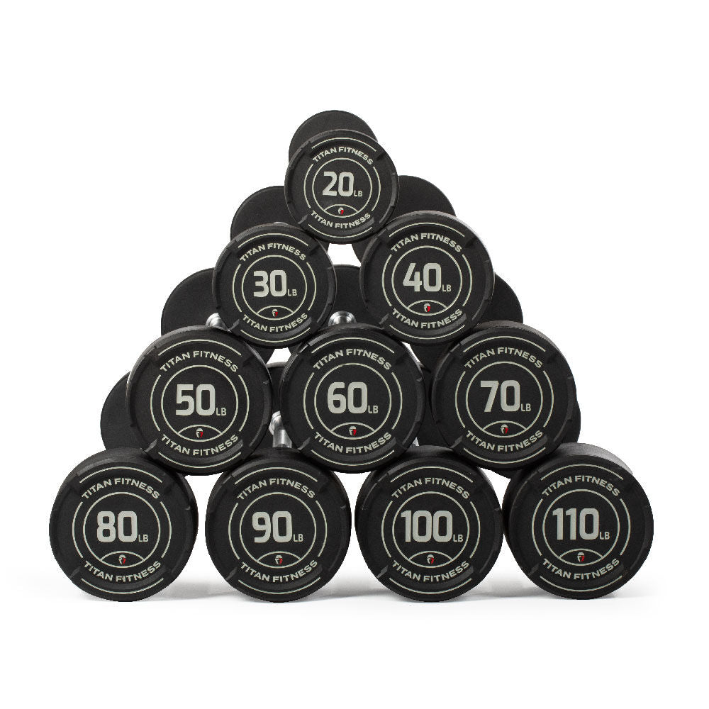 20 LB – 110 LB Straight Fixed Rubber Barbells V2