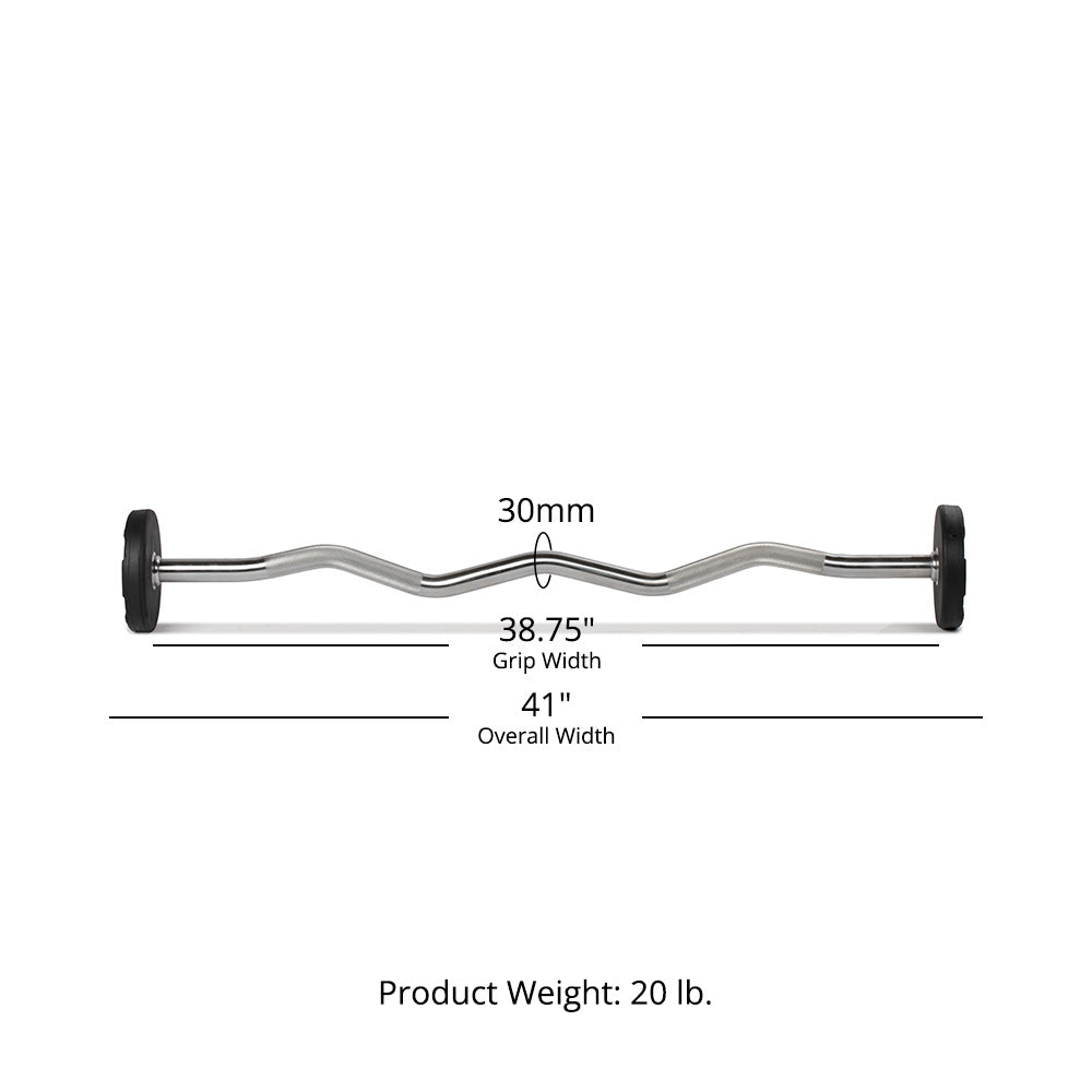 20 LB EZ Curl Fixed Urethane Barbell - view 10