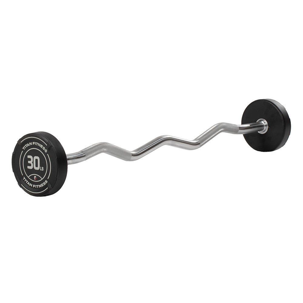 30 LB EZ Curl Fixed Urethane Barbell