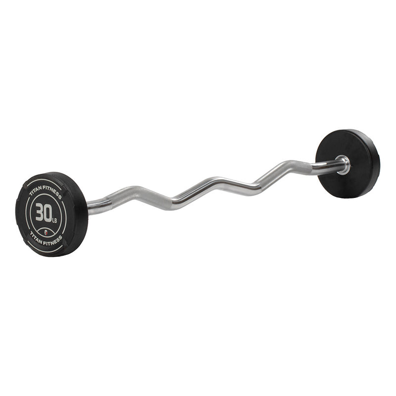 30 LB EZ Curl Fixed Urethane Barbell