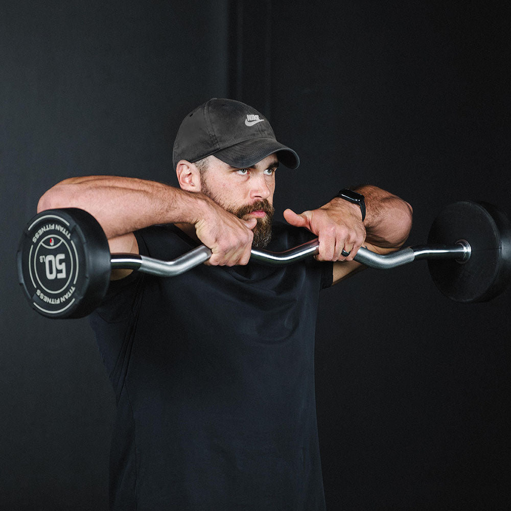 30 LB EZ Curl Fixed Urethane Barbell