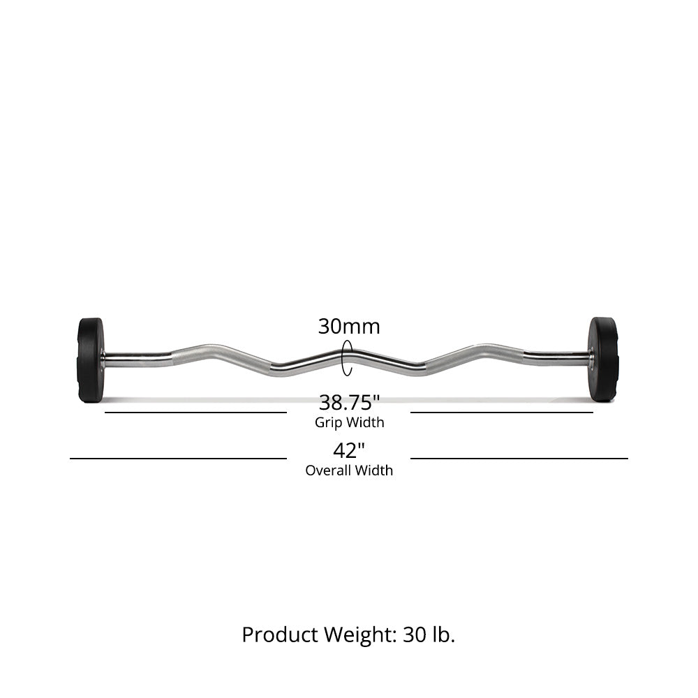 30 LB EZ Curl Fixed Urethane Barbell - view 10