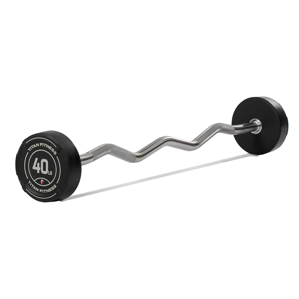 40 LB EZ Curl Fixed Urethane Barbell - view 1