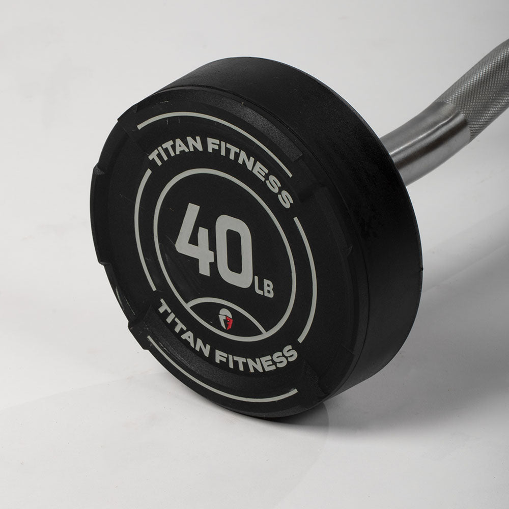 40 LB EZ Curl Fixed Urethane Barbell - view 9