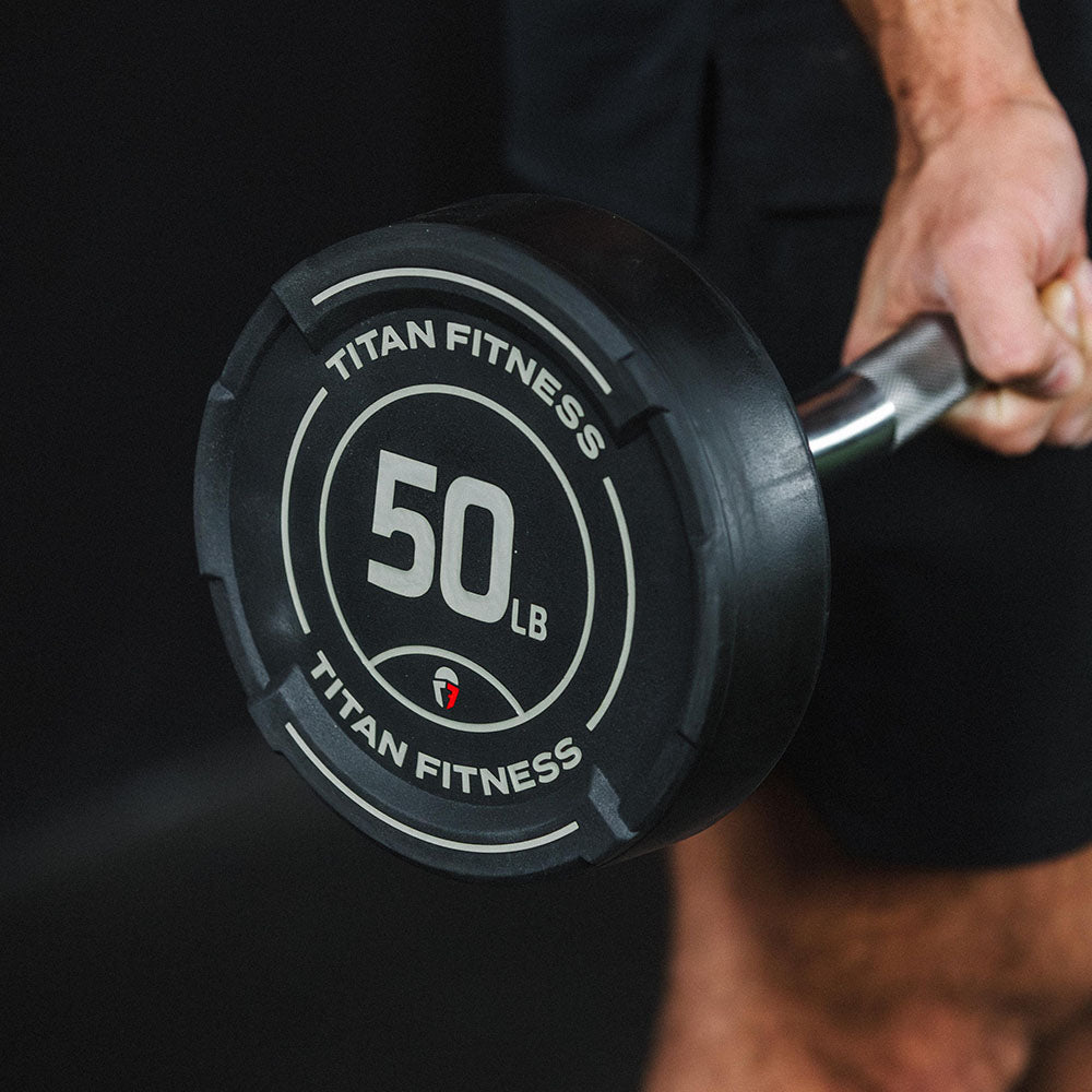 50 LB EZ Curl Fixed Urethane Barbell