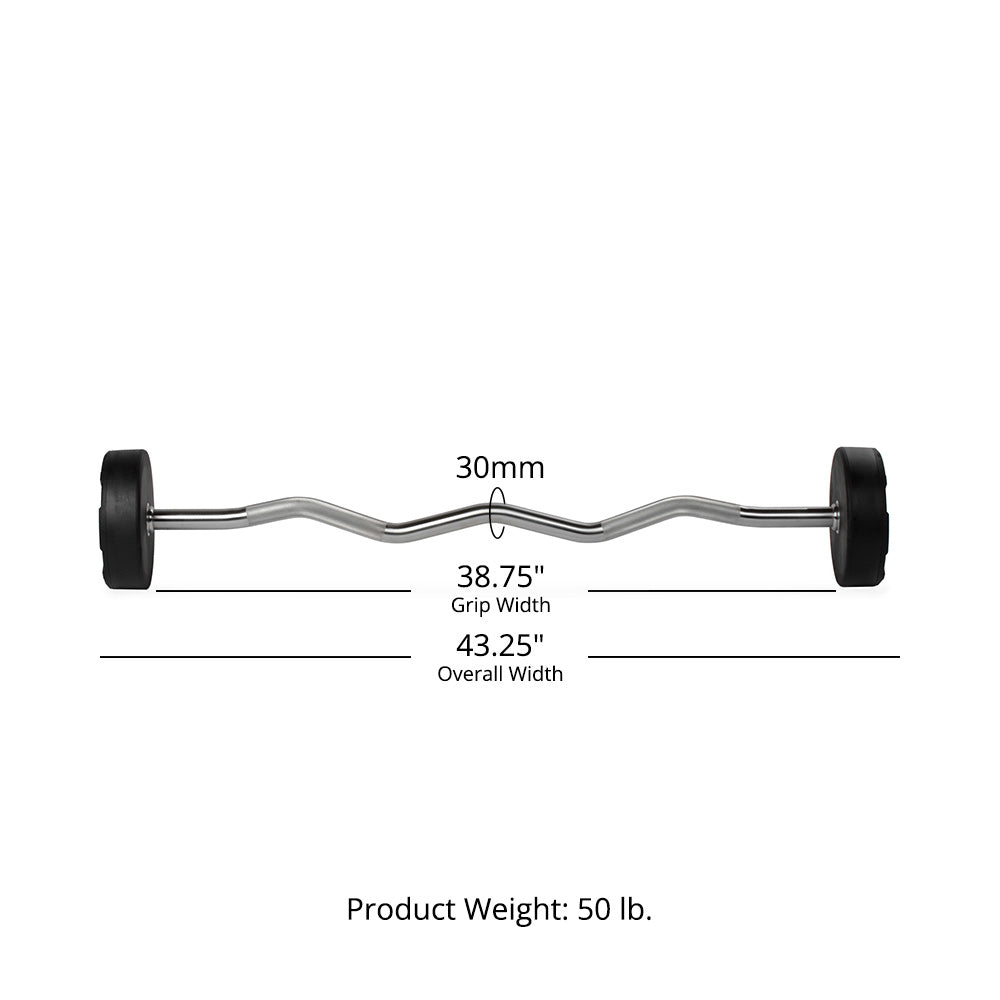 50 LB EZ Curl Fixed Urethane Barbell - view 10