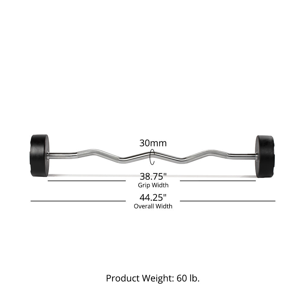60 LB EZ Curl Fixed Urethane Barbell - view 10
