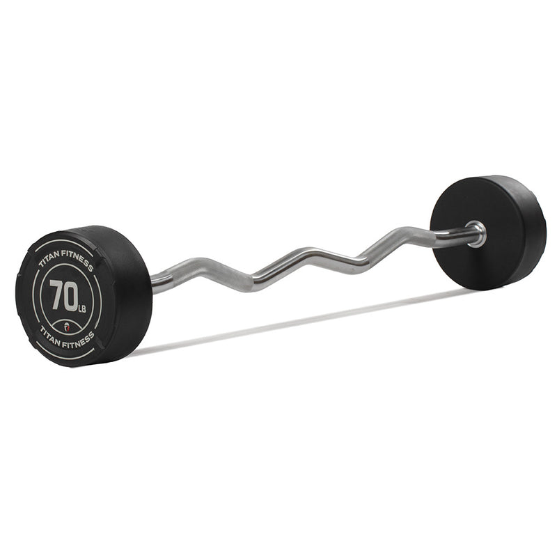 70 LB EZ Curl Fixed Urethane Barbell