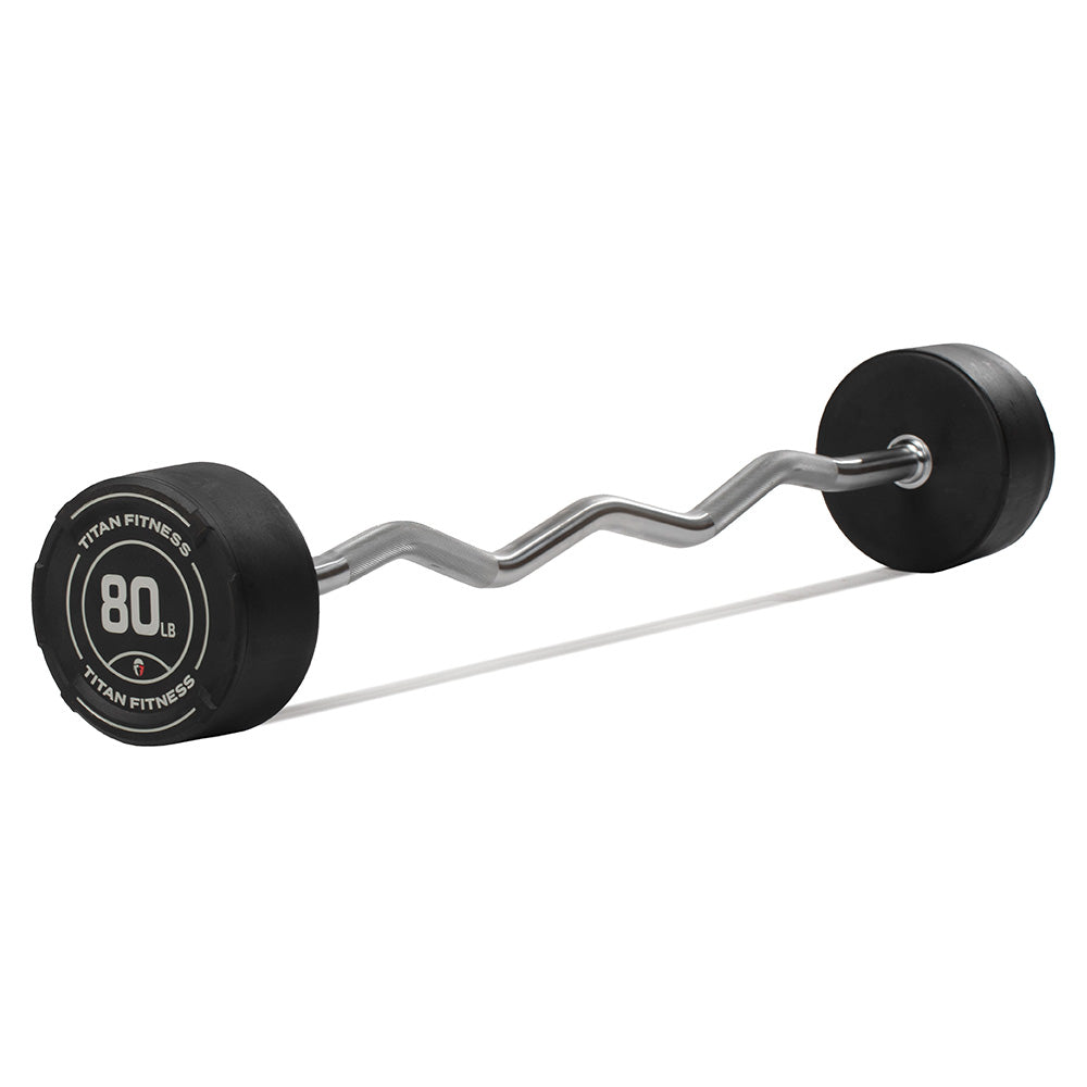 80 LB EZ Curl Fixed Urethane Barbell - view 1