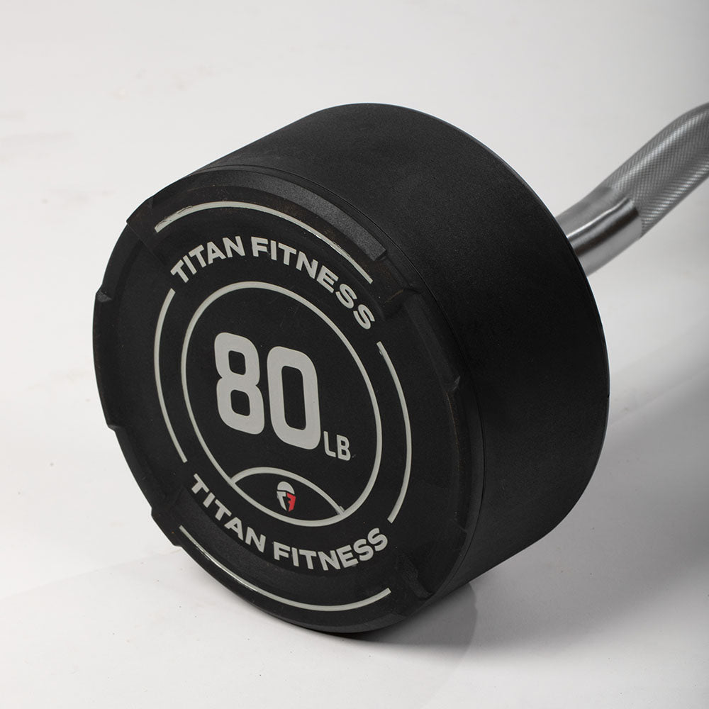 80 LB EZ Curl Fixed Urethane Barbell