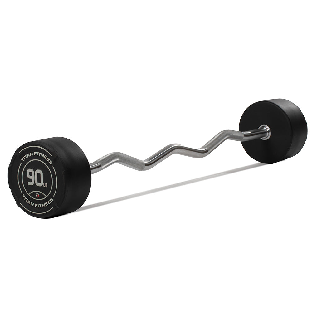 90 LB EZ Curl Fixed Urethane Barbell - view 1