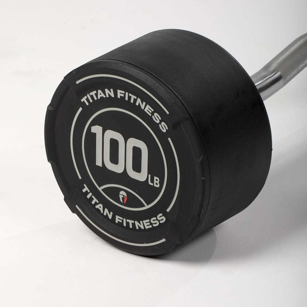 100 LB EZ Curl Fixed Urethane Barbell - view 9