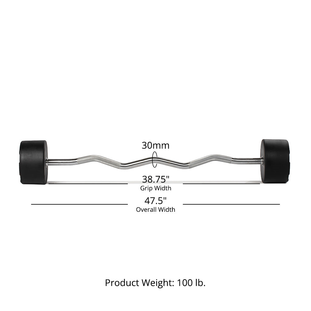 100 LB EZ Curl Fixed Urethane Barbell - view 10