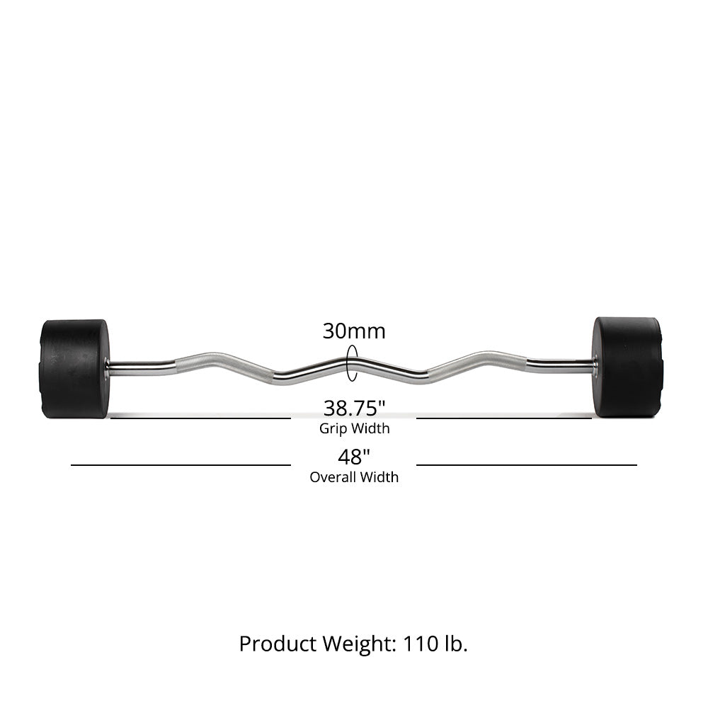 110 LB EZ Curl Fixed Urethane Barbell