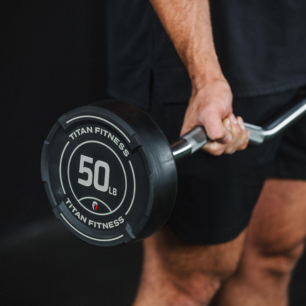 20 LB - 110 LB EZ Curl Fixed Urethane Barbells - view 9