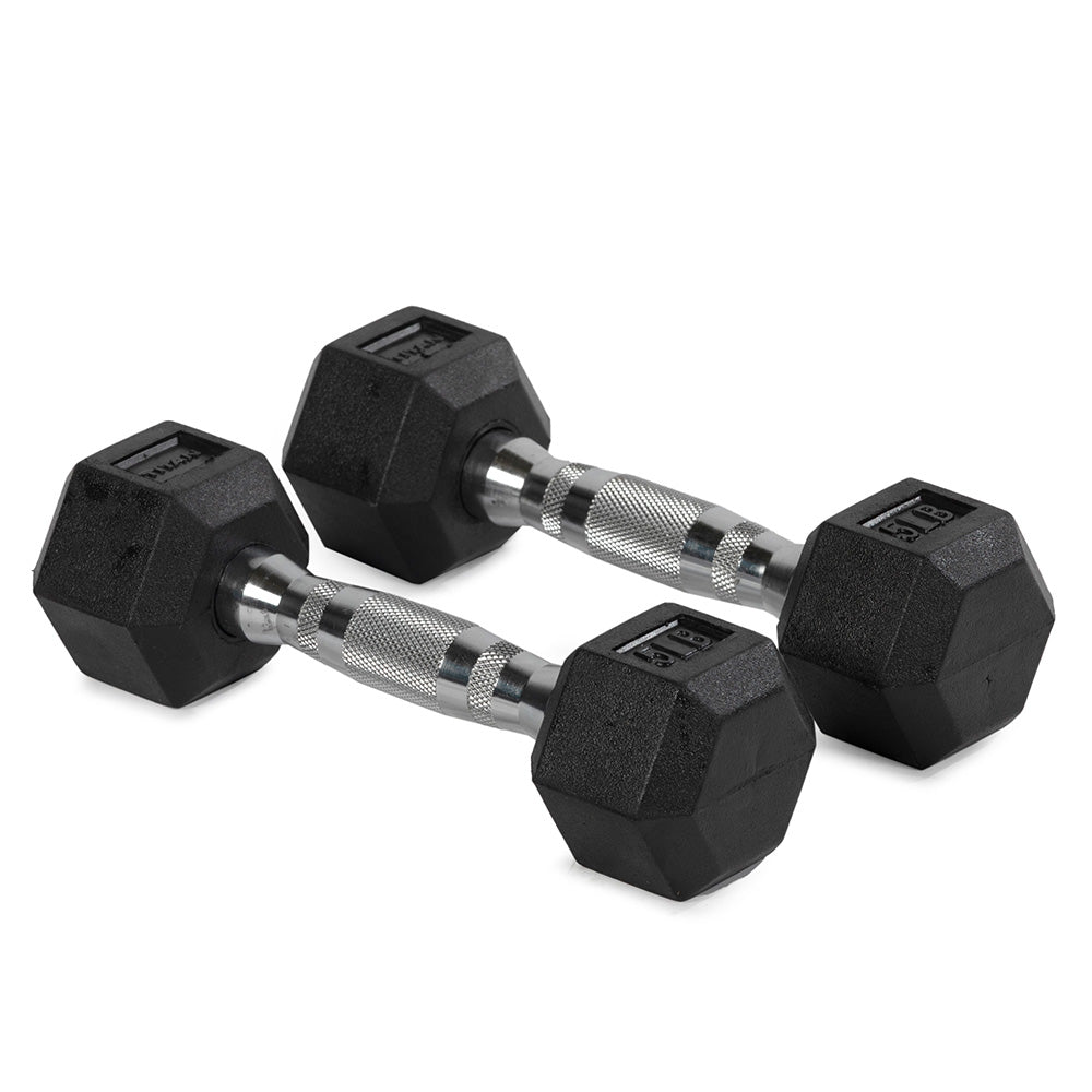 5 LB Rubber Hex Dumbbells - view 1