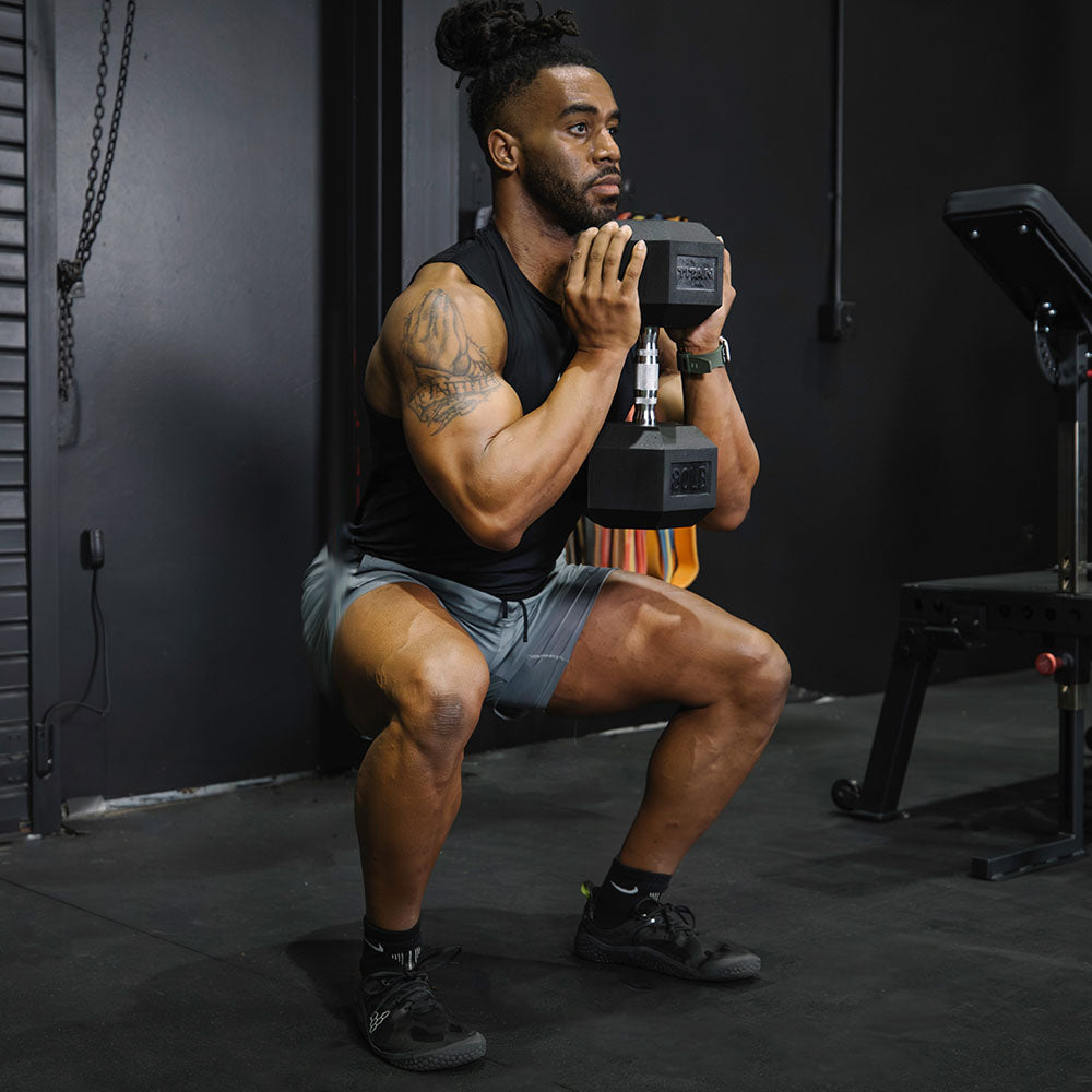 5 LB Rubber Hex Dumbbells - view 2
