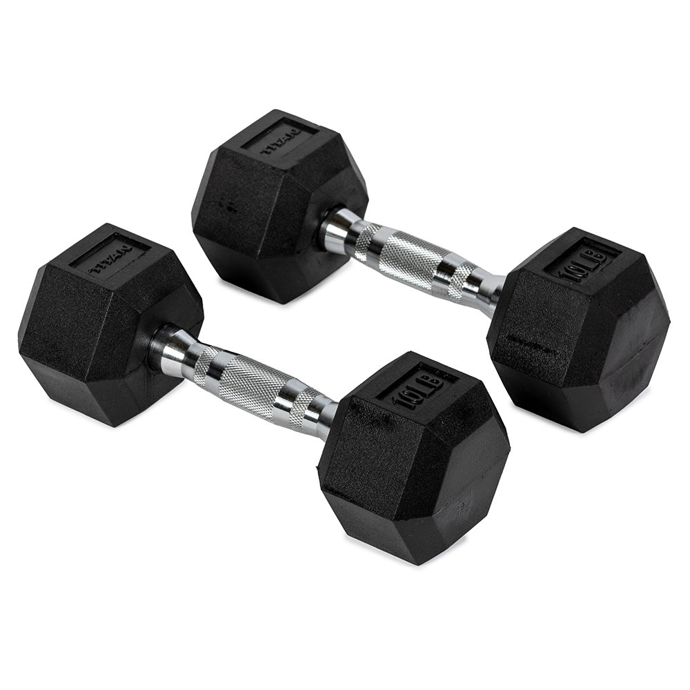 10 LB Rubber Hex Dumbbells - view 1