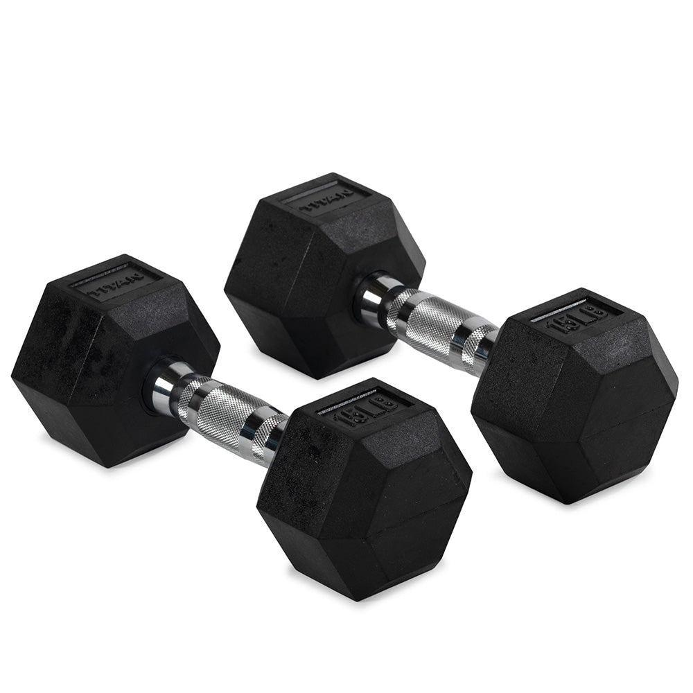 15 LB Rubber Hex Dumbbells - view 1