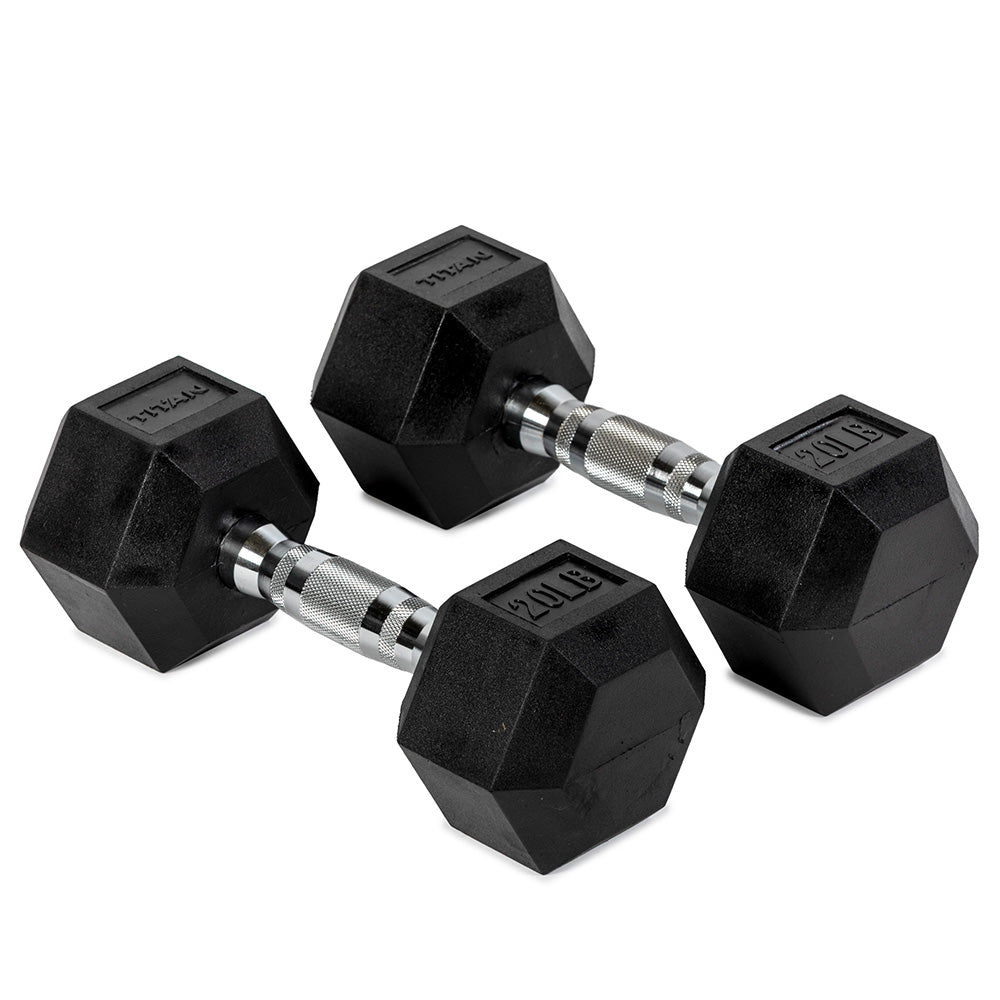 20 LB Rubber Hex Dumbbells - view 1