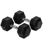 35 LB Rubber Hex Dumbbells