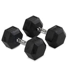40 LB Rubber Hex Dumbbells