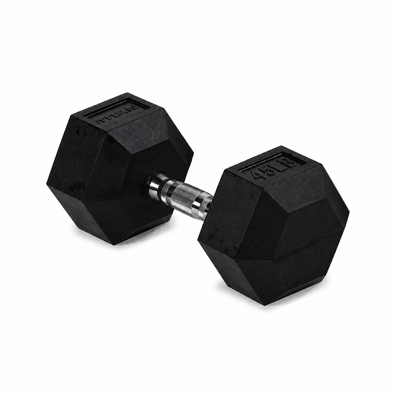 Scratch and Dent, 45 LB Rubber Hex Dumbbell