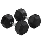 60 LB Rubber Hex Dumbbells