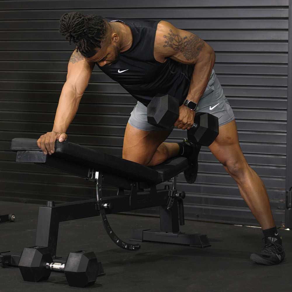 65 LB Rubber Hex Dumbbells