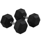 70 LB Rubber Hex Dumbbells