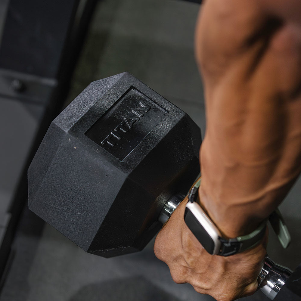 70 LB Rubber Hex Dumbbells