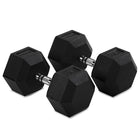 80 LB Rubber Hex Dumbbells