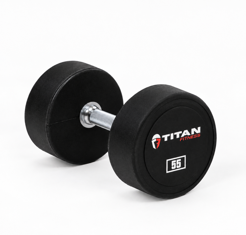 Scratch and Dent, 55 LB Single Round Urethane Dumbbell