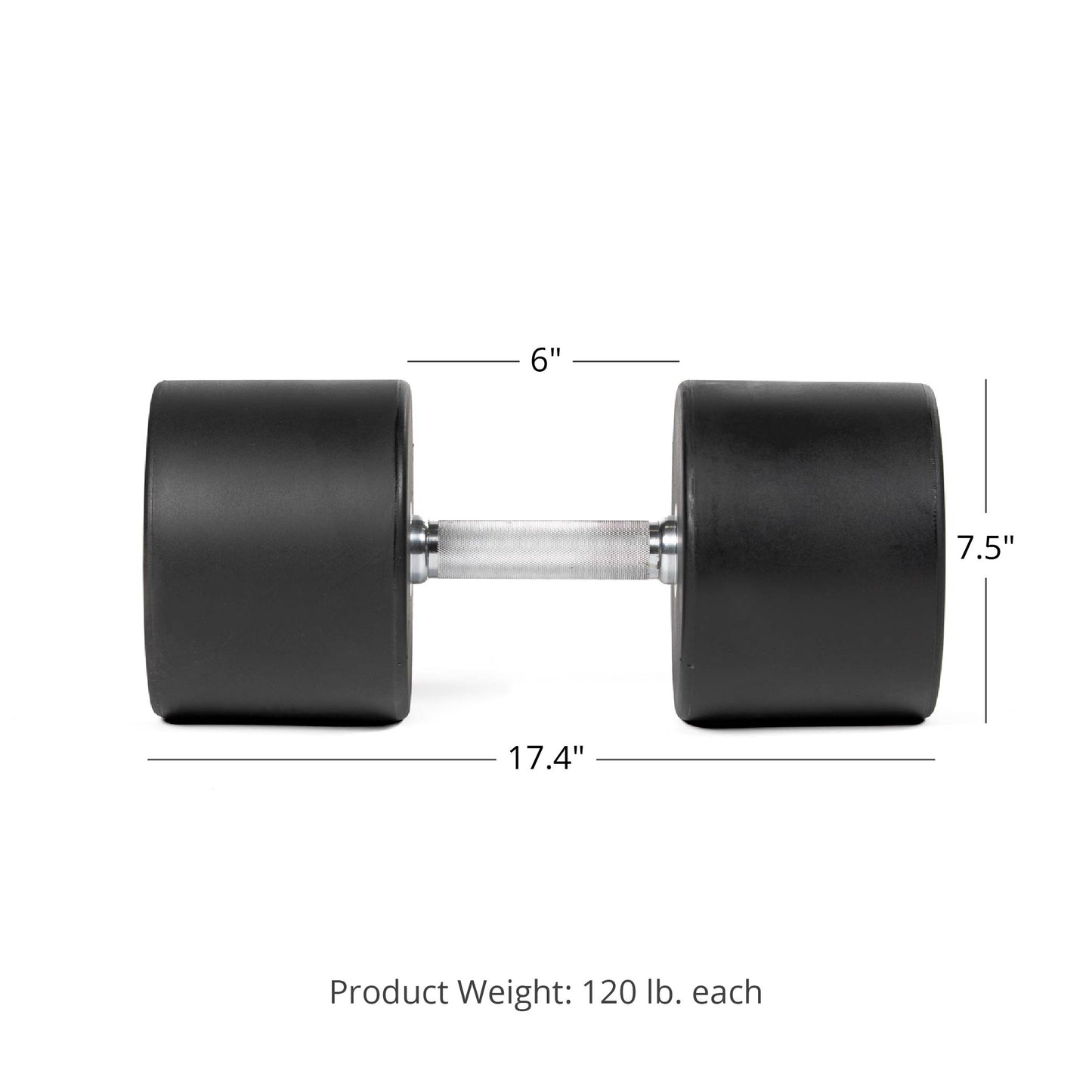 120 LB Pair Round Urethane Dumbbells - view 5
