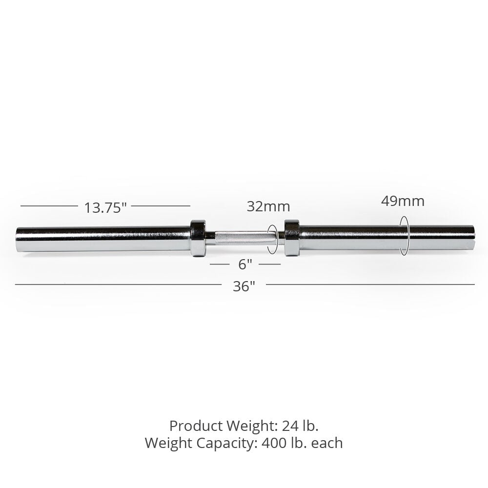 Scratch and Dent - Loadable 36" Olympic Dumbbell Handle (Single) - FINAL SALE - view 2