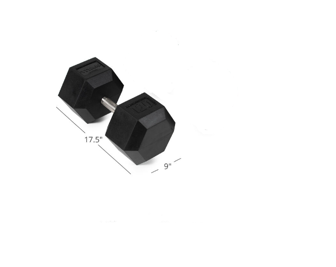 Scratch and Dent - Single 120 LB Straight Stainless Steel Hex Dumbbell - FINAL SALE - view 1