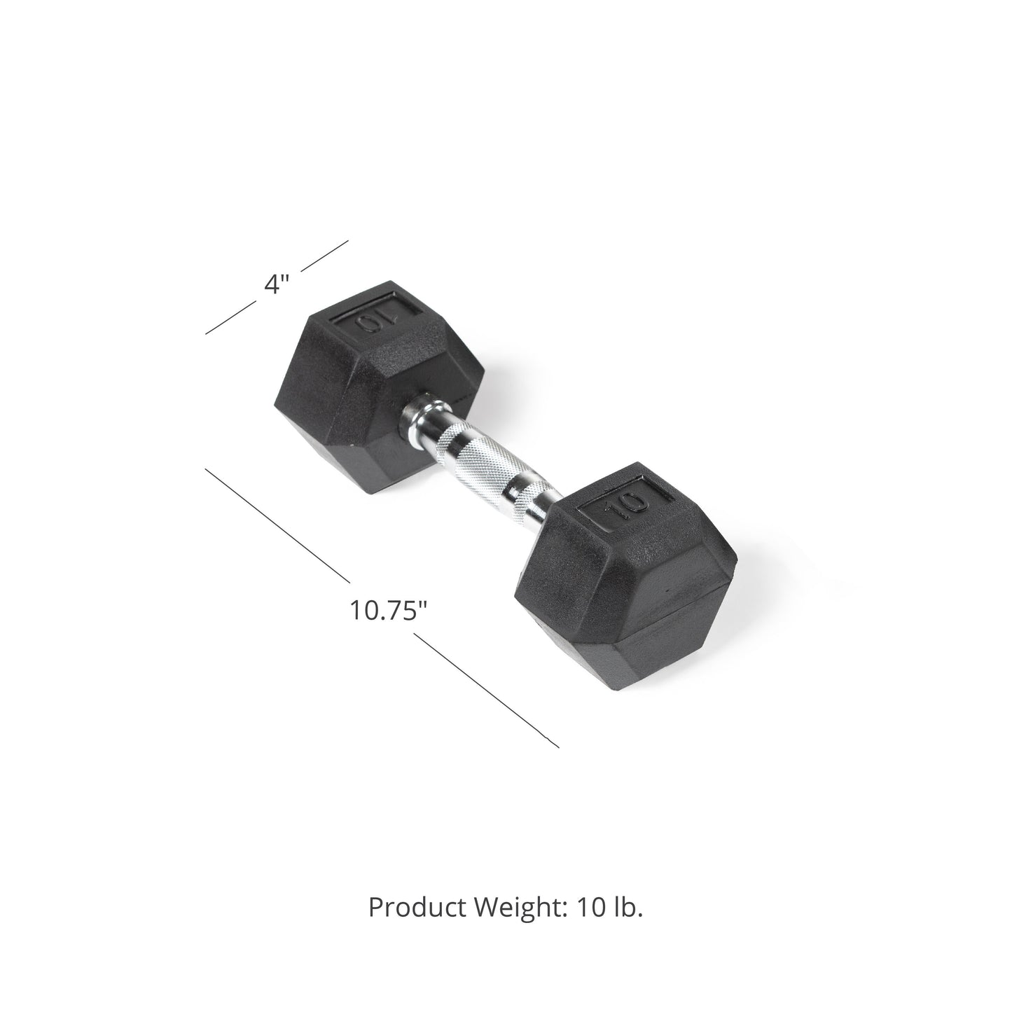 SCRATCH AND DENT - 10 LB Rubber Hex Dumbbells - FINAL SALE - view 6